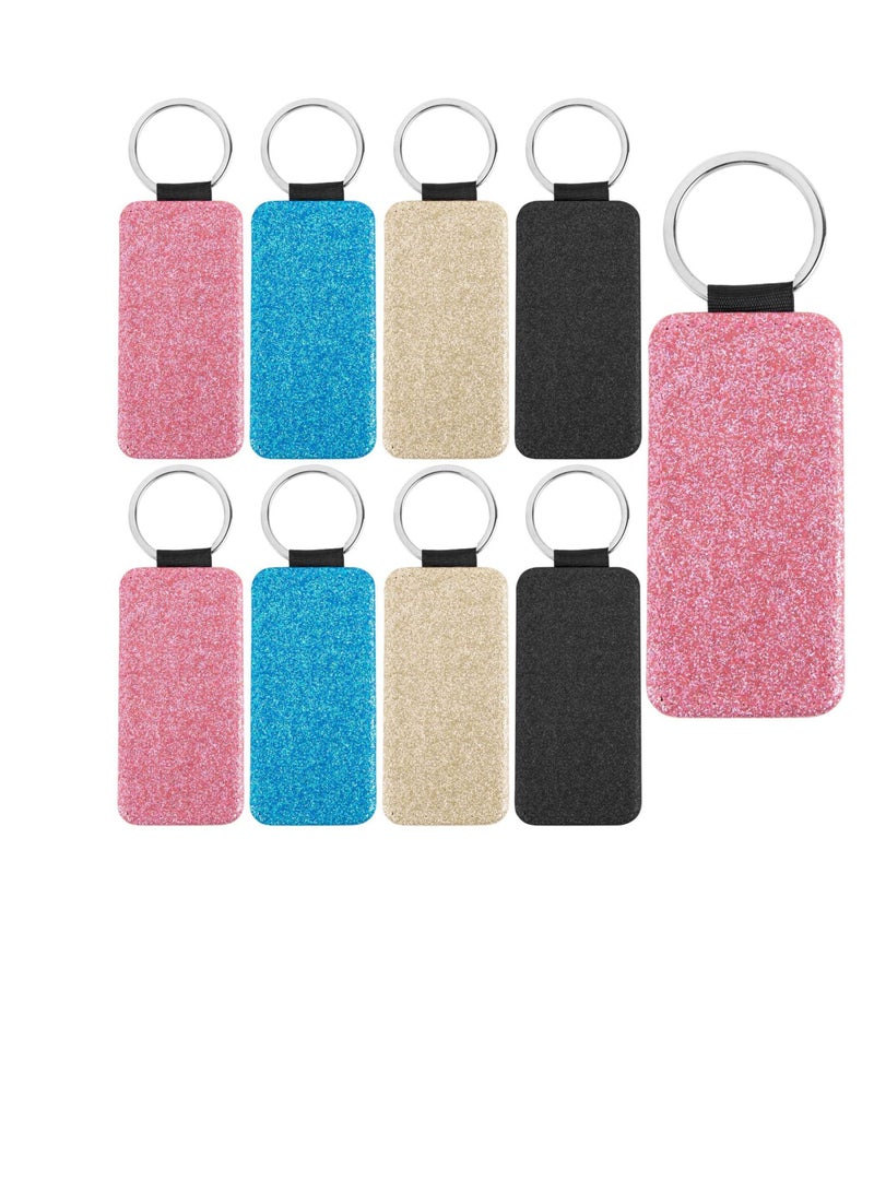 Excefore 8 Pcs Sublimation Keychains Blank, PU Leather Sublimation Keychains, Perfect for Pendant Ornament Making, DIY Craft - Image 1