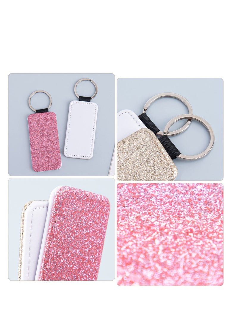 Excefore 8 Pcs Sublimation Keychains Blank, PU Leather Sublimation Keychains, Perfect for Pendant Ornament Making, DIY Craft - Image 2