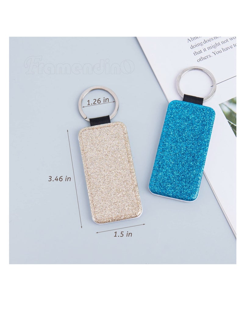 Excefore 8 Pcs Sublimation Keychains Blank, PU Leather Sublimation Keychains, Perfect for Pendant Ornament Making, DIY Craft - Image 4