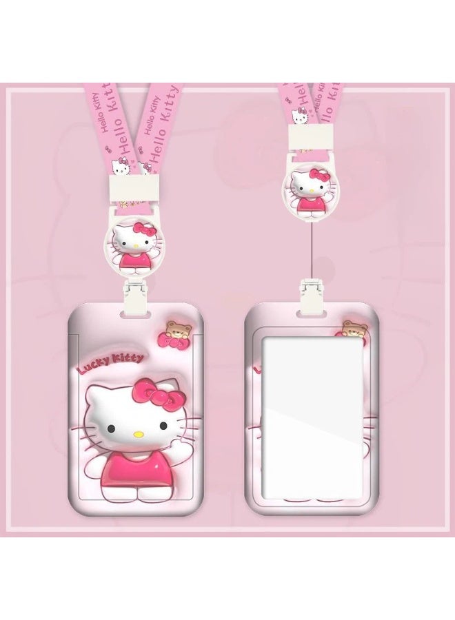 هالو كيتي الكرتون قابل للسحب الحبل حالة بطاقة النقل العام مع شخصيات رائعتين سوبر لطيف مريحة للغاية واقية لبطاقتك - Image 1