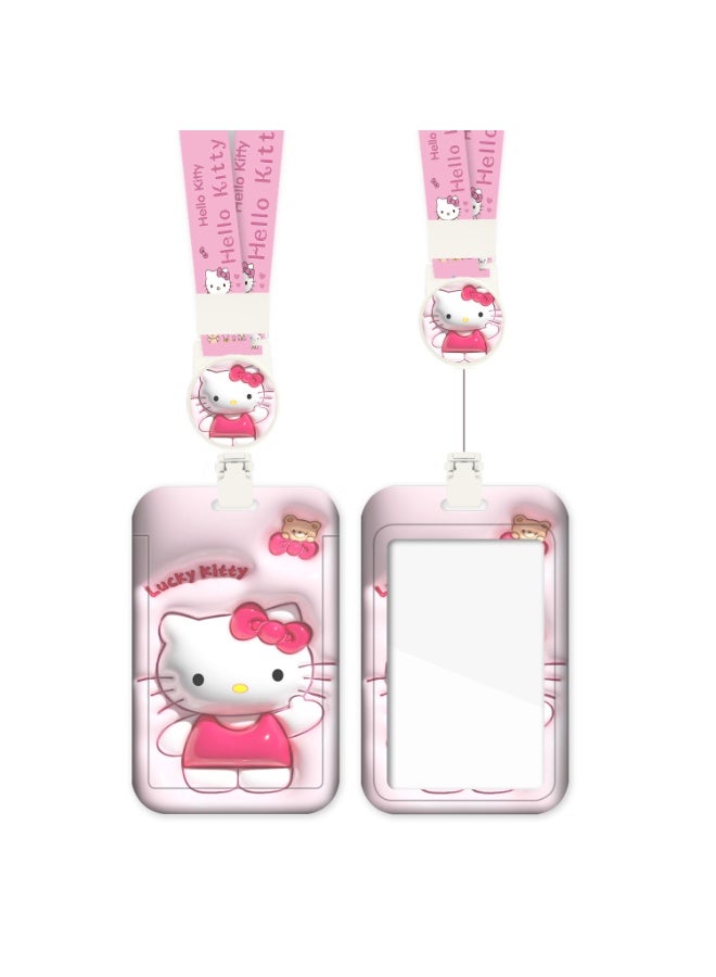 هالو كيتي الكرتون قابل للسحب الحبل حالة بطاقة النقل العام مع شخصيات رائعتين سوبر لطيف مريحة للغاية واقية لبطاقتك - Image 3