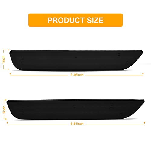 NEIFILES LED Side Marker Lights Compatible with Ford Mustang 2010 2011 2012 2013 2014 Front Rear Smoked Lens Fender Bumper Lamps Pack of 4 - Image 5