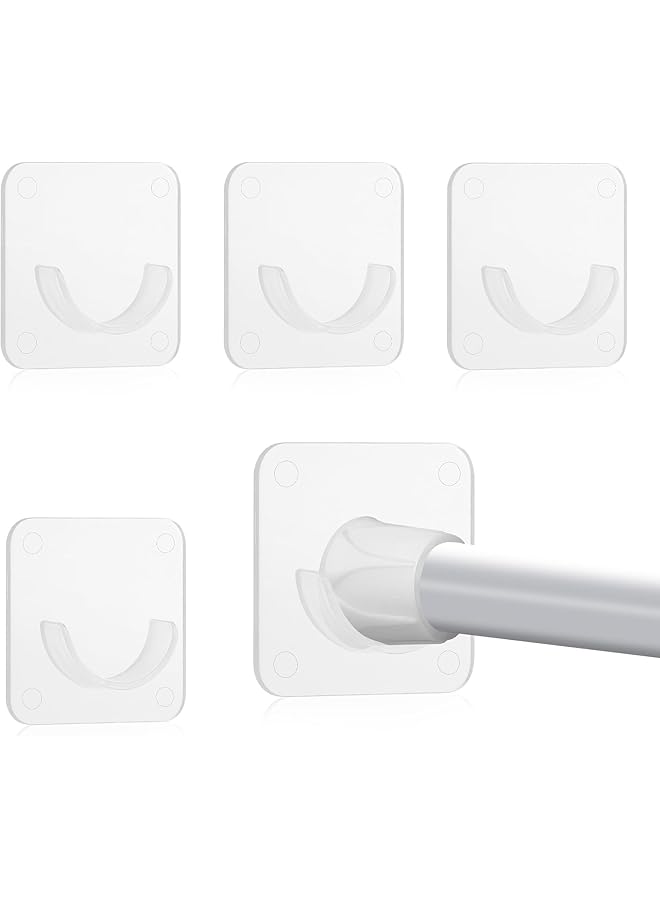erorex Adhesive Shower Curtain Rod Holder, 4 Pack Curtain Rod Holder No Drill on Wall (Not Included Rod)  - Image 1
