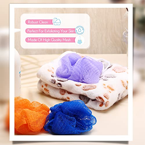 Raiten 36 Pack Mini Shower Loofah Bulk Small Bath Sponge Assorted Colors Exfoliating Mesh Loofah Sponge Travel Shower Puff Colorful Bath Pouf Body Wash Multi Color Bath Scrubber for Women - Image 4