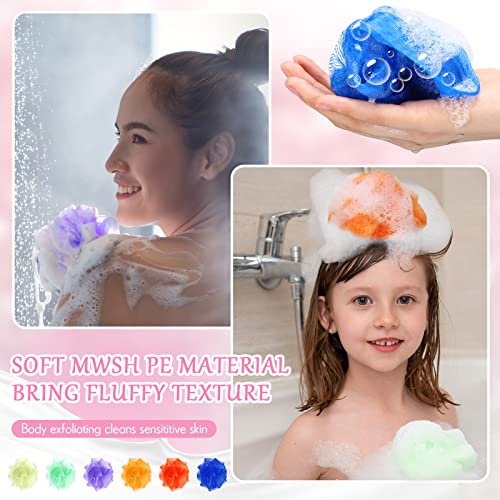 Raiten 36 Pack Mini Shower Loofah Bulk Small Bath Sponge Assorted Colors Exfoliating Mesh Loofah Sponge Travel Shower Puff Colorful Bath Pouf Body Wash Multi Color Bath Scrubber for Women - Image 3