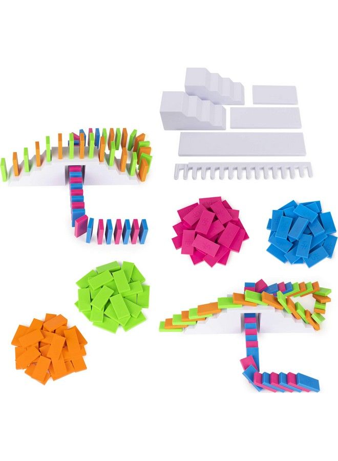Spin Master Games H5 Domino Creations 100Piece Neon ; Kids Games For Game Night ; Building Toys For Outdoor Games ; Lily Hevesh Dominoes Set For Adults & Kids Ages 5+ - Image 3