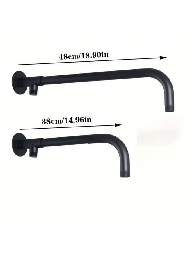 Black Shower Arm Extension 38cm Wall Mount For Rainfall Shower Head - Image 4