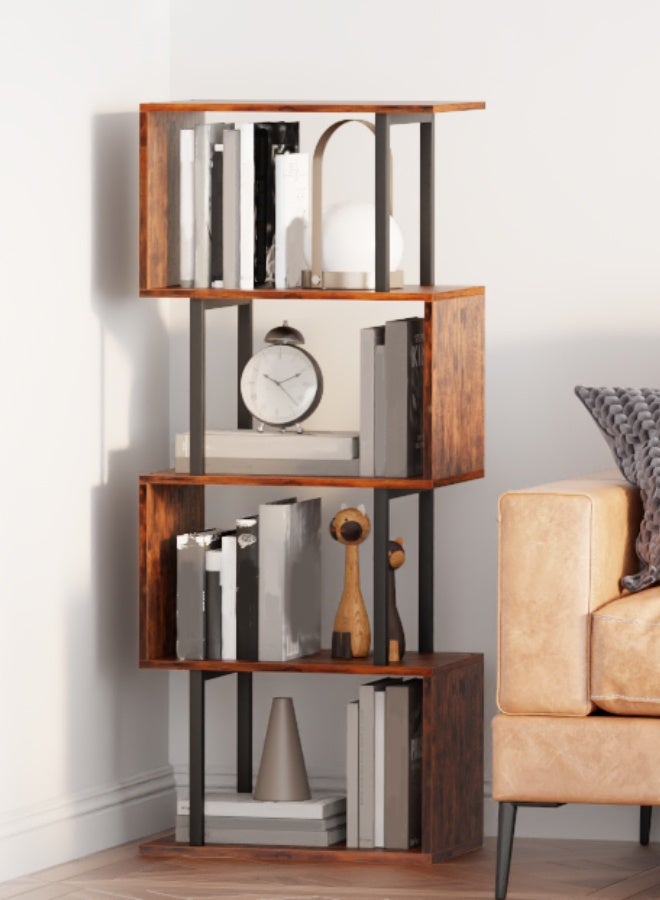 Ammar Space Bookshelves 5 Tier Bookcases Bookshelf Floor Standing Display Storage Shelves Bookcase Home Decor Furniture Plant Stand - Image 3