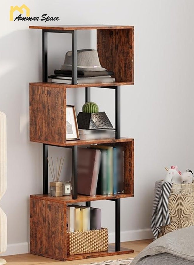 Ammar Space Bookshelves 5 Tier Bookcases Bookshelf Floor Standing Display Storage Shelves Bookcase Home Decor Furniture Plant Stand - Image 1