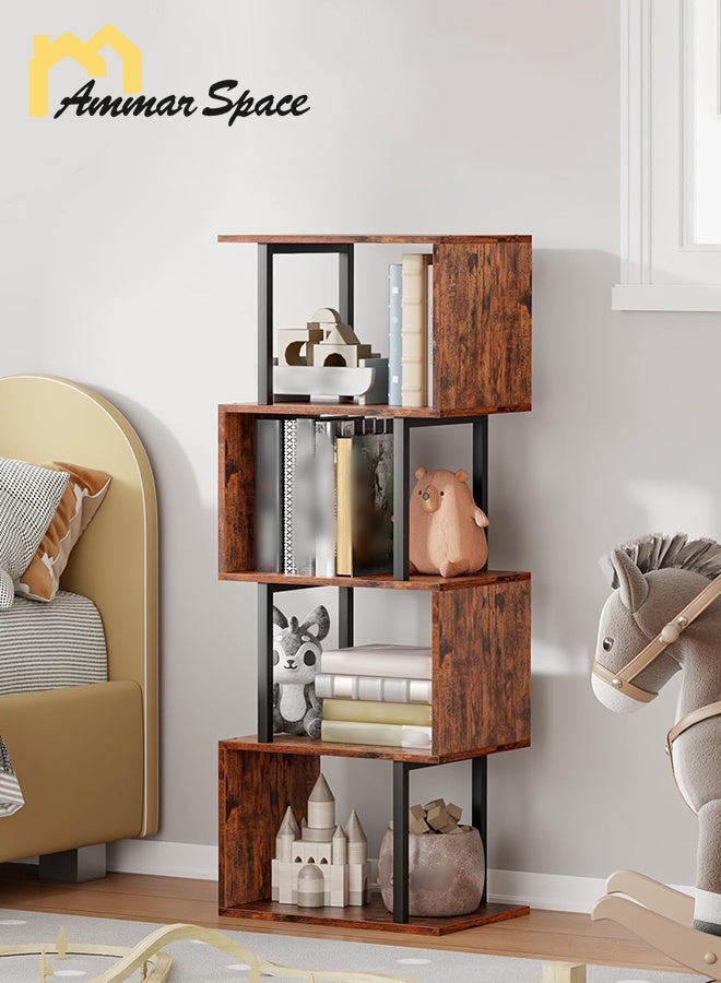 Ammar Space Bookshelves 5 Tier Bookcases Bookshelf Floor Standing Display Storage Shelves Bookcase Home Decor Furniture Plant Stand - Image 2