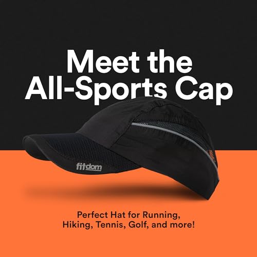 Fitdom Lightweight All Sports Cap Perfect Hat for Running, Hiking, Tennis, Golf & More Black - Image 2