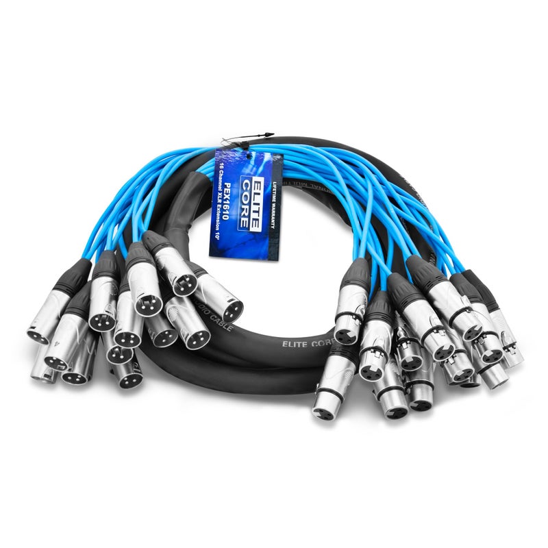Elite Core PEX1610 16 Channel 10' Fan to Fan XLR Extension Snake - Image 4