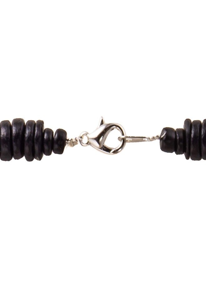 BlueRica Black & Rasta Coconut Shell Beads Necklace (24") - Image 3