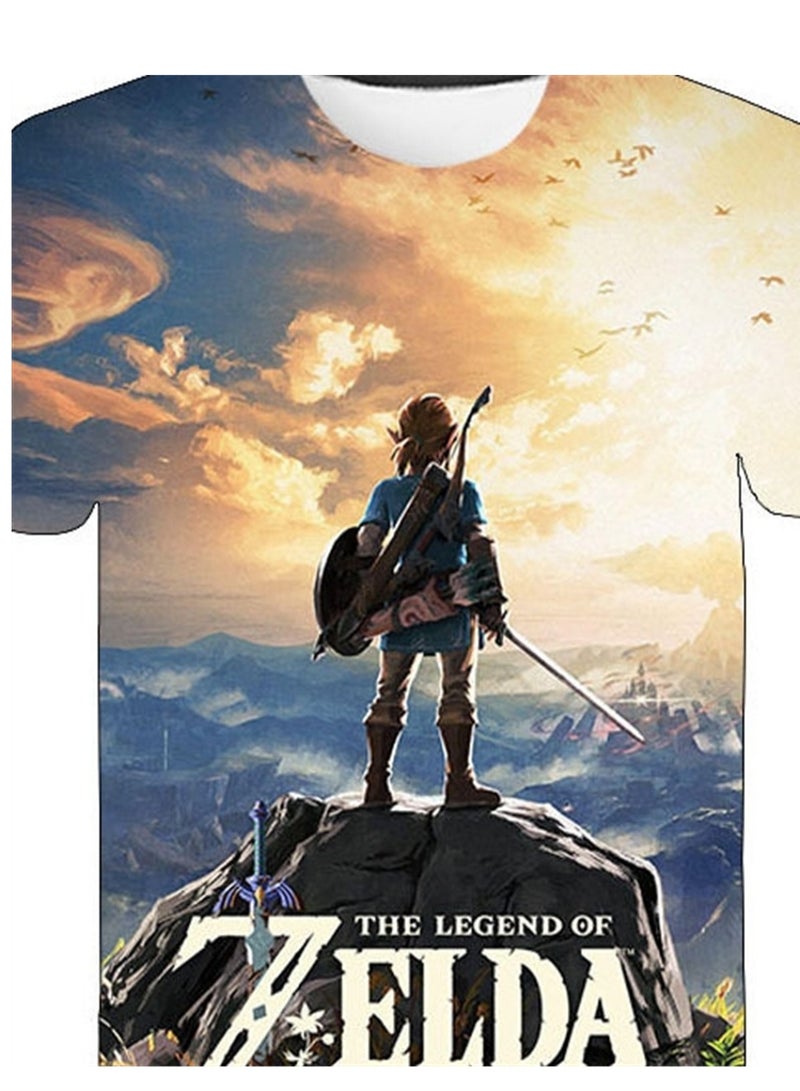 تي شيرت للأطفال مطبوع عليه شخصية Game Zelda Breath of the Wild ثلاثي الأبعاد قابل للتنفس - Image 2