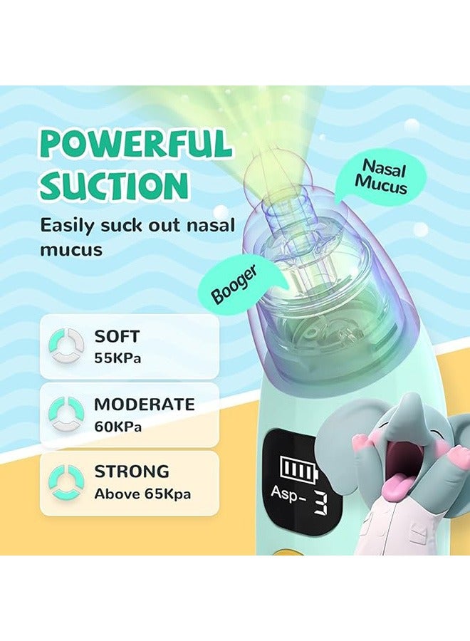 Baby Nasal Aspirator, Electric Nose Suction with 3Pcs Silicone Nose Tips, 3 Levels of Suction, Music Soothing Function Rechargeable Portable for Newborns, Toddlers, Clear Nasal Congestion - Image 1