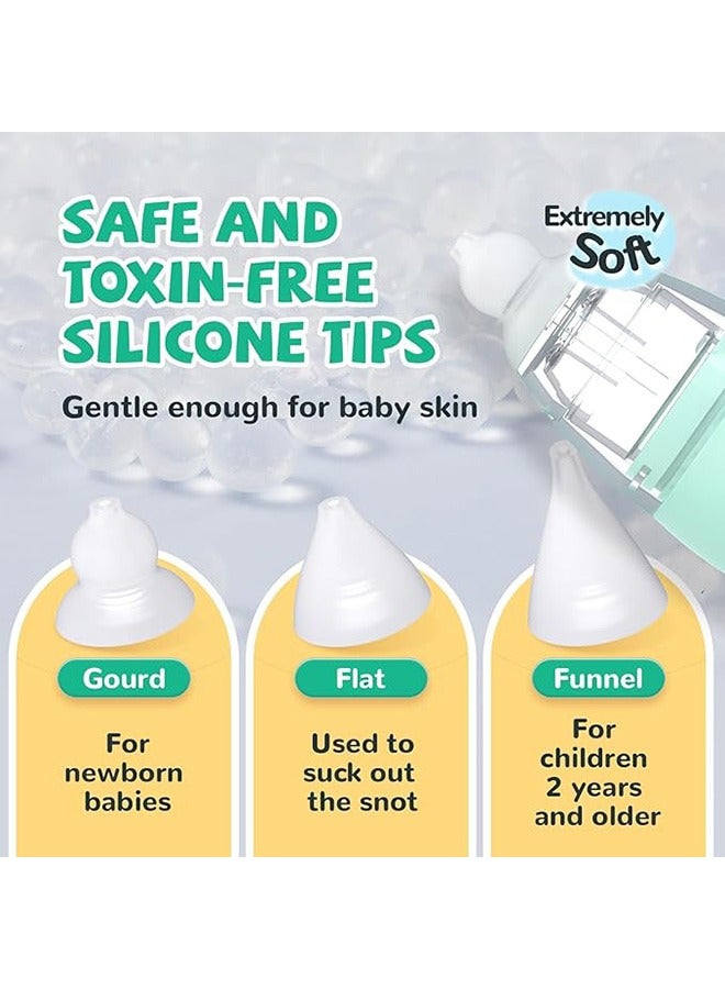 Baby Nasal Aspirator, Electric Nose Suction with 3Pcs Silicone Nose Tips, 3 Levels of Suction, Music Soothing Function Rechargeable Portable for Newborns, Toddlers, Clear Nasal Congestion - Image 2
