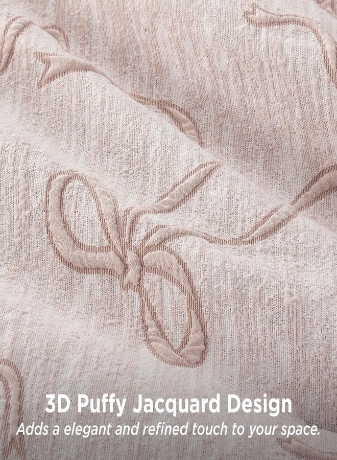 Bedsure Pink Comforter Set Queen, GentleSoft™ 3 Pieces Breathable Bow Comforter Set Women Girls with 2 Pillow Shams, Cute Queen Bedding Sets Pink Room Decor Aesthetic Bedroom Decor, 90x90 Inches - Image 3