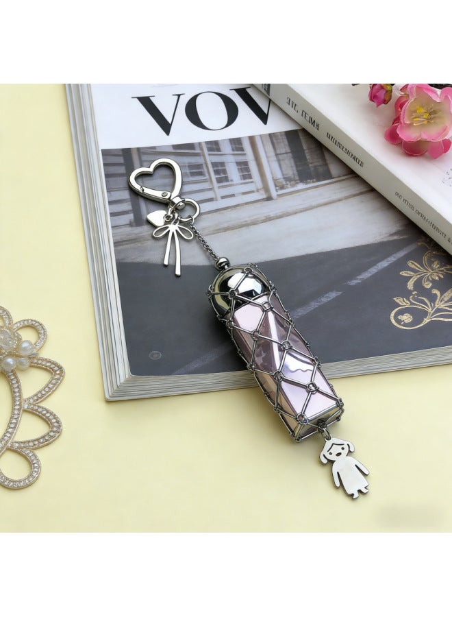 Trendy New Style Little Girl Pendant Lipstick Mesh Bag Charm Fashion Lipstick Bag Keychain