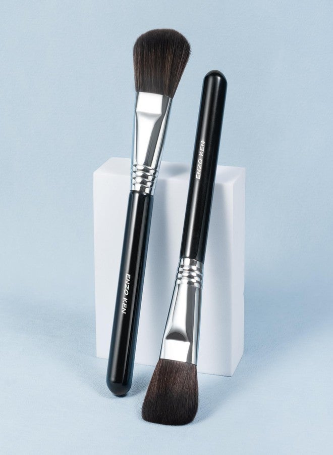 ENZO KEN Angled Contour Brush, Sculpting Brush, Fluffy Blush Brushes, Soft Hair Makeup Brush, Detail Blush Brush, Fluffy Powder Brush for Cheeks, Contour Brushes for Makeup. (904A) - Image 3