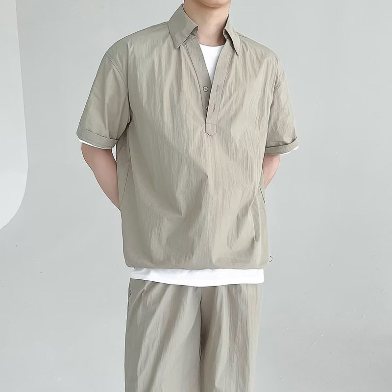 Sportswear Suit Men'S Summer Short-Sleeved T-Shirt Basketball Clothes Casual Shorts Two-Piece Korean Fashion - Image 4