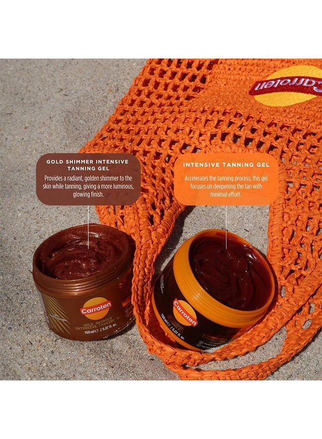 Carroten Gold Shimmer Intensive Tanning Gel 150ml, Browning Tan Accelerator - Image 4