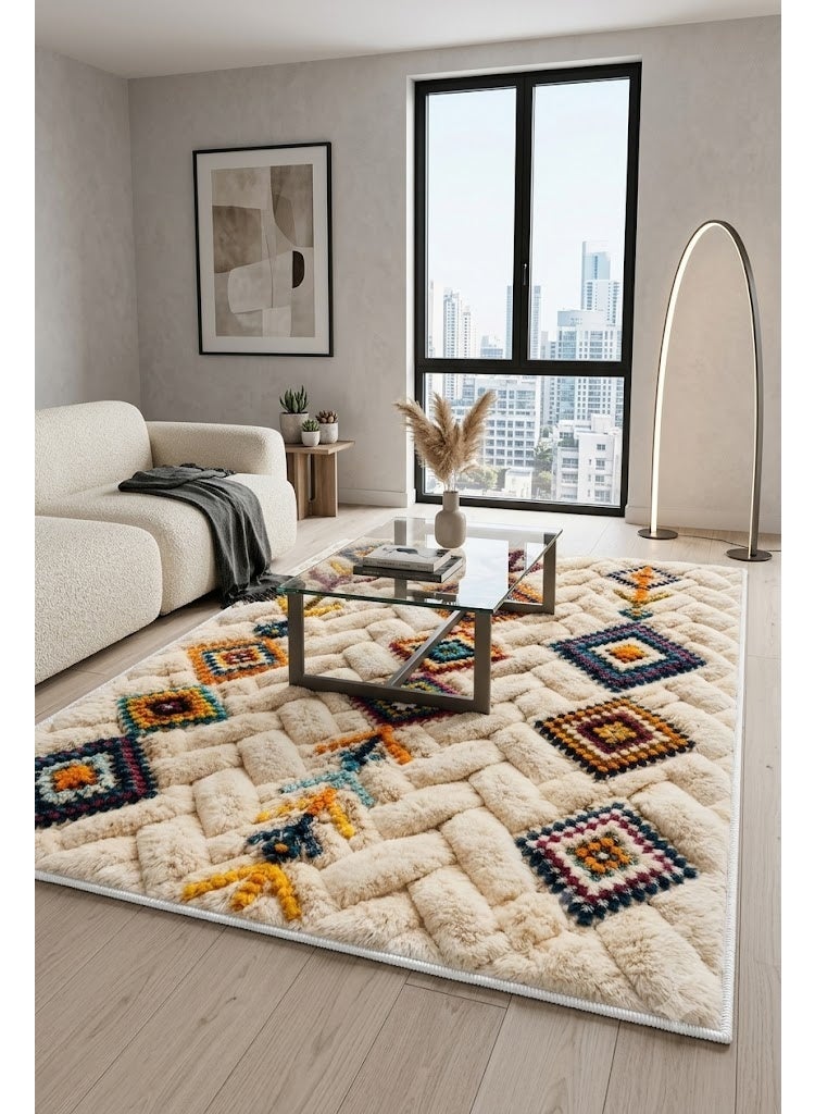 Premium 7D Carpet Alternative, Boho Tribal Design with 3D Visual Effect, Washable & Anti-Slip - Size 180x280 cm - Image 1