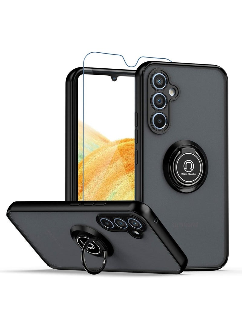 ELTRAZONE Galaxy A34 5G Case with Screen Protector, Shock-Absorption Anti-Scratch Phone Case with Kickstand, Magnetic Car Mounts Supports - Image 1