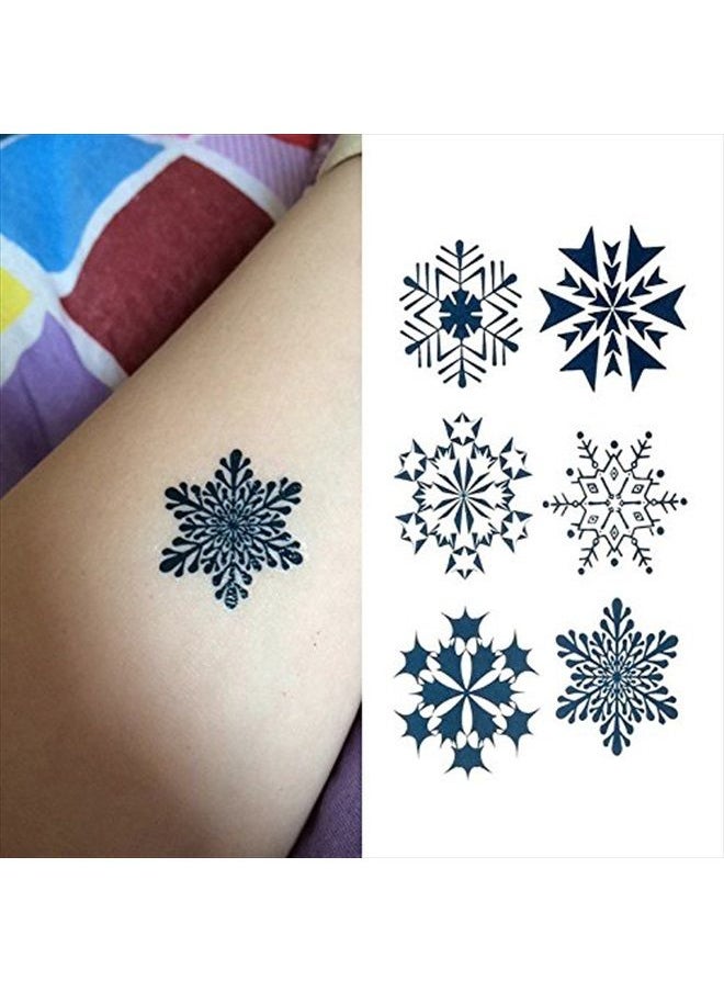 Oottati Small Cute Temporary Tattoo Snowflake Totem (Set of 2)  - Image 1