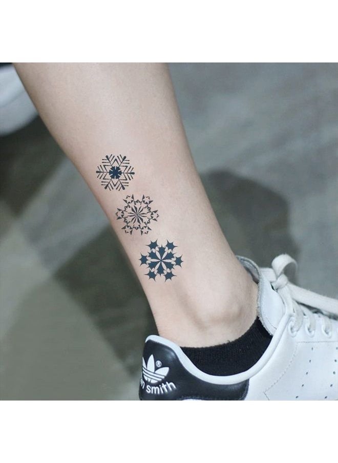 Oottati Small Cute Temporary Tattoo Snowflake Totem (Set of 2)  - Image 3