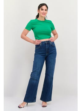 GANT Women Regular Fit Washed Stretchable Flare Jeans, Mid Blue  - Image 3