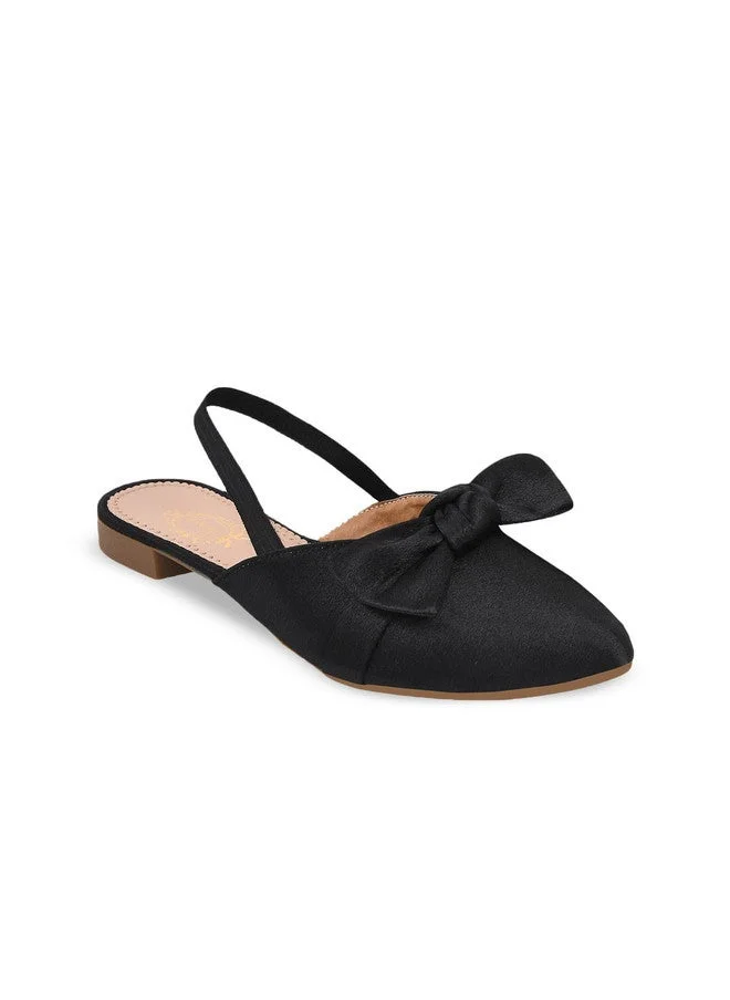شوتوبيا Shoetopia Women’s  Flat Sandals – Stylish Slingback Slip-On Bally with Bow Design, Comfortable Casual & Party Footwear