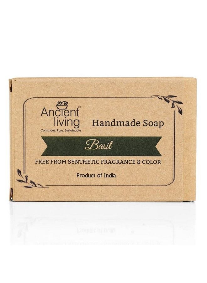 Ancient Living Basil Luxury Handmade Soap For Natural Bath Body And Face For Dry And Combination Skin Set 2(100 Gms)  - Image 1
