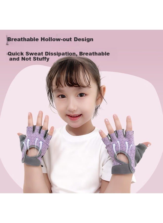 Ousen Kids Cycling Gloves Sports Non-slip Half-finger Gloves For Monkey Bars, Rock Climbing, Outdoor Sports, Biking Boys And Girls - Image 1