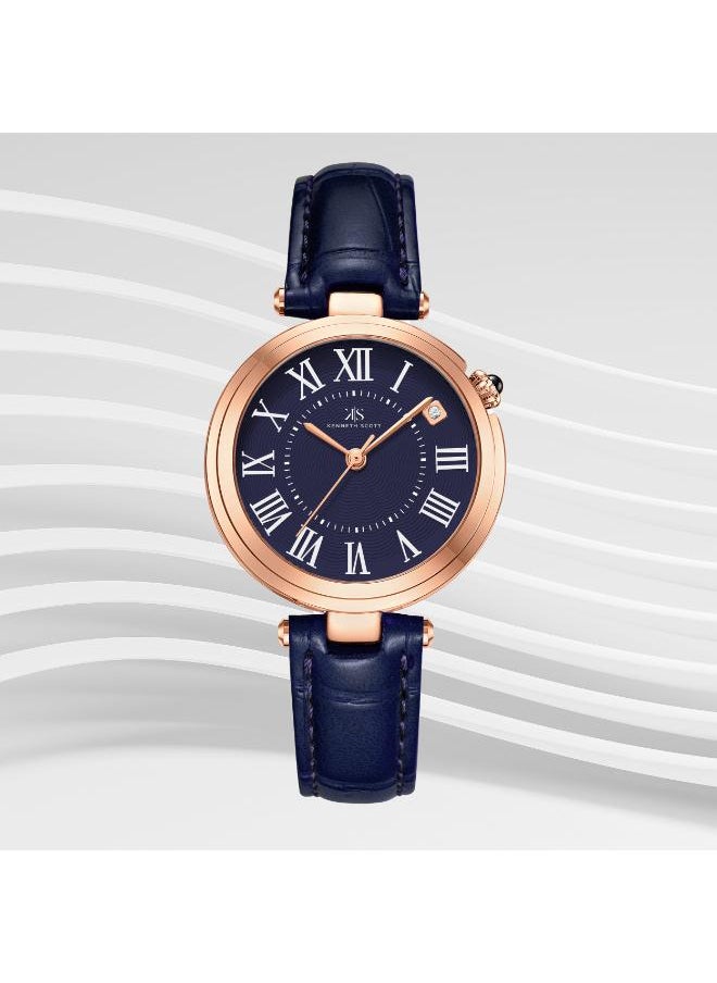 KENNETH SCOTT Kenneth Scott K24510-RLNN Women's Analog Display Watch & Polyurethane Strap Blue  - Image 2