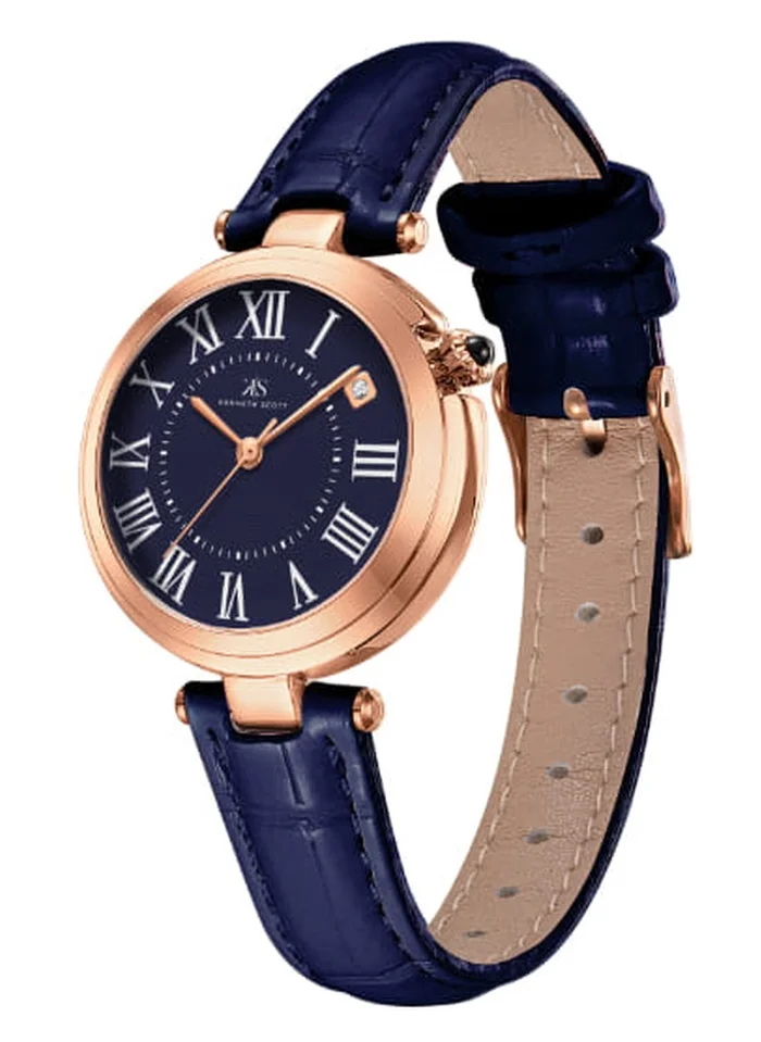 KENNETH SCOTT Kenneth Scott K24510-RLNN Women's Analog Display Watch & Polyurethane Strap Blue