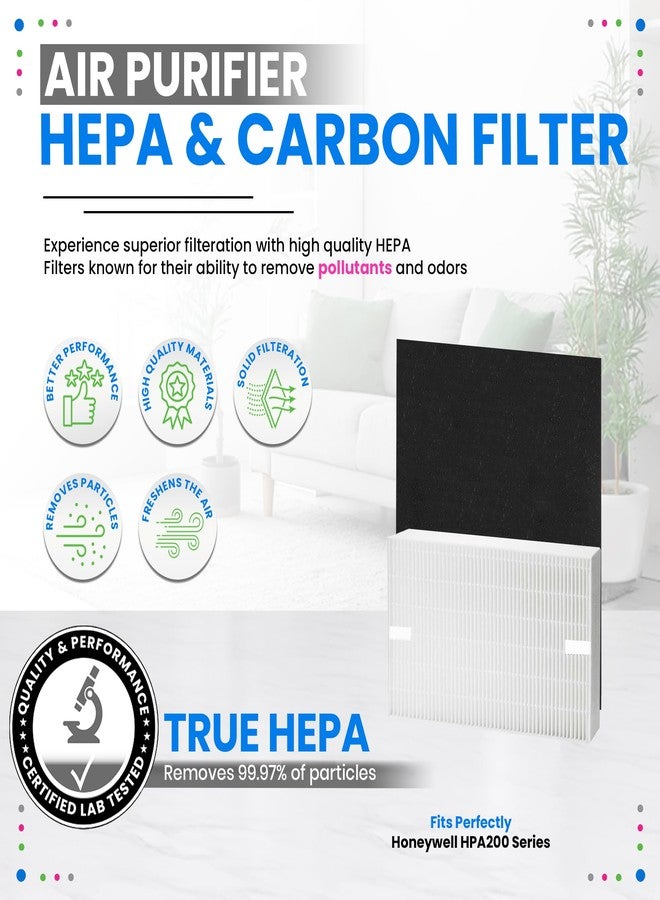 Bagean HPA200 Replacement Filter for Honeywell Air Purifier - Compatible with Honeywell R Filter Replacement - H13 True HEPA with Carbon Filters 99.98% of Particles & Purifies Air (4 HEPA + 8 Carbon) - Image 2