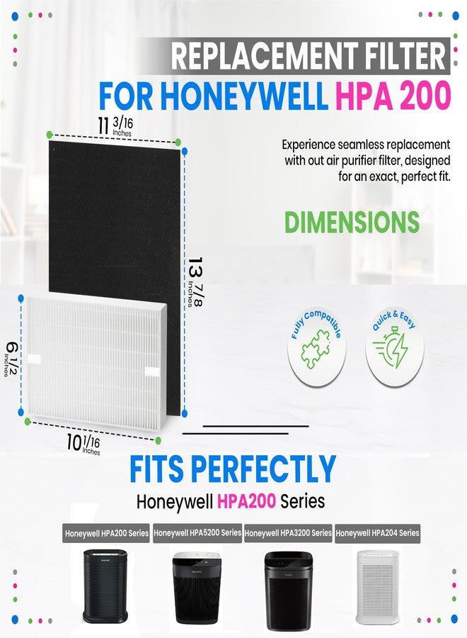 Bagean HPA200 Replacement Filter for Honeywell Air Purifier - Compatible with Honeywell R Filter Replacement - H13 True HEPA with Carbon Filters 99.98% of Particles & Purifies Air (4 HEPA + 8 Carbon) - Image 3
