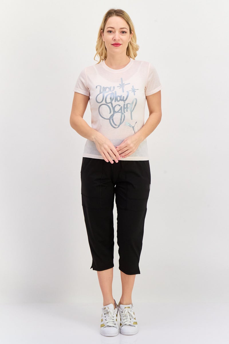 PUMA Women Sportswear Fit Short Sleeve Training Top, Peach - Image 4