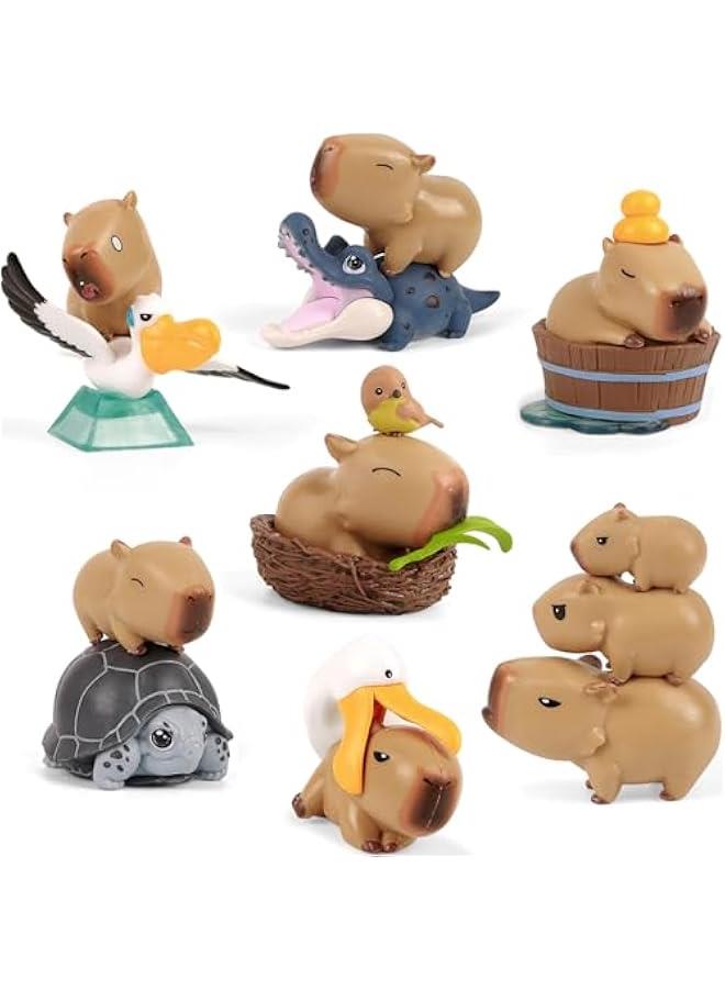 ٧ قطع تماثيل كابيبارا لزينة لوحة قيادة السيارة، حجم ٢-٣ بوصات، زينة داخلية لطيفة للسيارة - Image 1