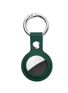 Generic Protective Case for Apple Airtags, Green PU Leather Keyring Case, Airtag Holder, AirTags Tracker Cover, Air Tag Holder, Pet Dog Cat Collar Tracker, AirTags Key Finder,  - Image 1