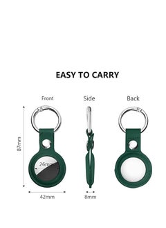 Generic Protective Case for Apple Airtags, Green PU Leather Keyring Case, Airtag Holder, AirTags Tracker Cover, Air Tag Holder, Pet Dog Cat Collar Tracker, AirTags Key Finder,  - Image 3