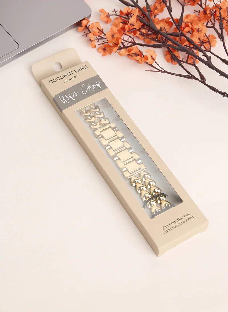 COCONUT LANE Hearts Chain Apple Watch Strap 38/40