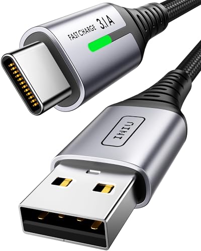 INIU USB C Charger Cable 66ft 31A USB A to Type C Fast Charging Cable Zinc Alloy Braided USBC Data Cord for iPhone 15 Pro Max Samsung S24 S21 S10 A15 Google Pixel 7 LG V30 Moto etc - Image 1