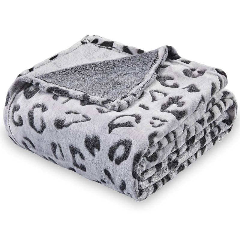 SOCHOW Flannel Fleece Cheetah Print Throw Blanket for Women Lightweight Super Soft Cozy Plush Blanket 50 x 60 Inches Black Leopard