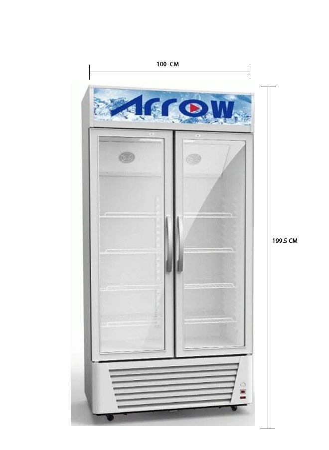 Arrow Display refrigerator - 22 feet - 618 liters - glass door - white - RO-650SCK  - Image 2