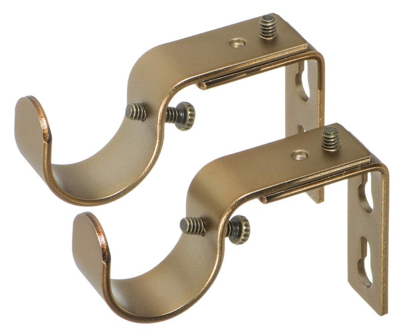 حوامل إيفيلون قصيرة البروز لستائر القضبان 1 أو 1 18 بوصة مجموعة من 2 ذهب دافئ