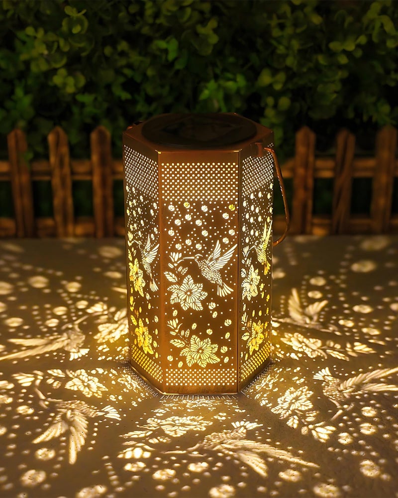 Opjoy Hummingbird Solar Lantern Outdoor Waterproof - Birthday Gifts for Women Mom Grandma, Mothers Day Gifts, Solar Lights Outdoor Garden Decor for Outside - Image 1