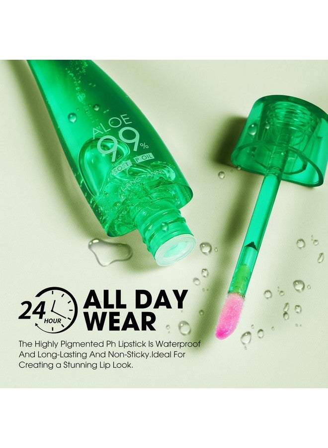 HOSAILY HOSAILY 2 Pcs Aloe Vera Color Changing Lipstick Lip Oil Tinted, Pink Magic PH Temperature Color Changing Lip Gloss, Long Lasting Nutritious Lip Balm Moisturizer Plumper Lip Care Lip Gloss  - Image 4