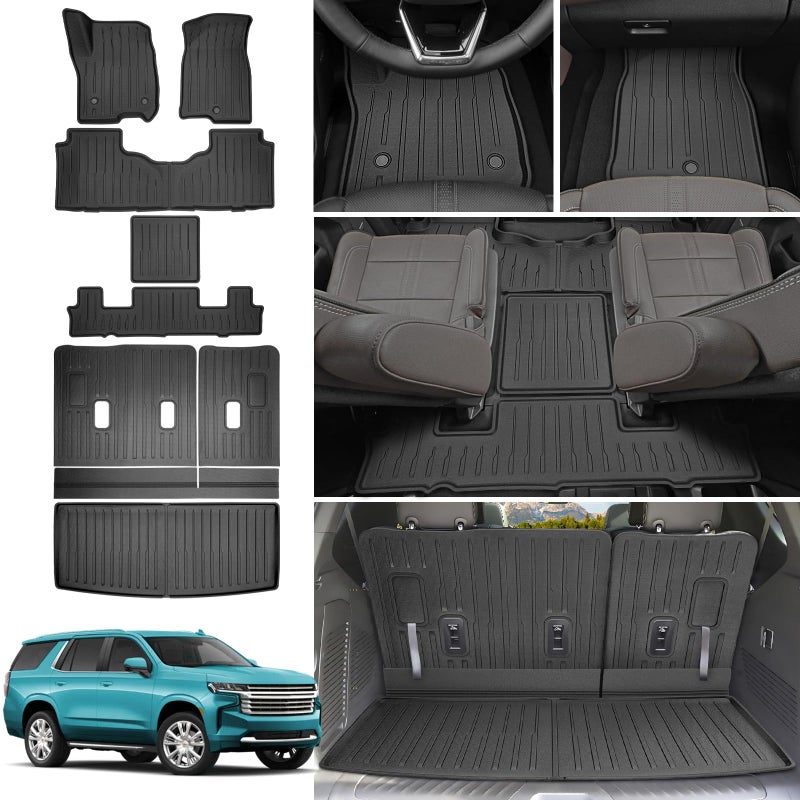 JTYZSM Floor Mats Cargo Mats for 20222025 Chevy TahoeGMC Yukon 7 Seats All Weather Floor Liners with Rear Trunk Mat for 2022 2023 2024 2025 Chevrolet TahoeGMC Yukon Accessories - Image 3