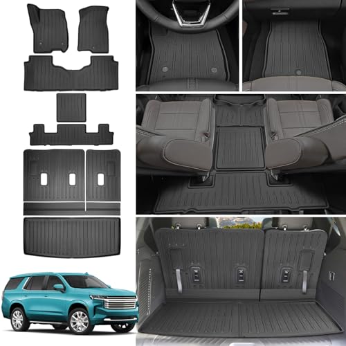 JTYZSM Floor Mats Cargo Mats for 20222025 Chevy TahoeGMC Yukon 7 Seats All Weather Floor Liners with Rear Trunk Mat for 2022 2023 2024 2025 Chevrolet TahoeGMC Yukon Accessories - Image 1